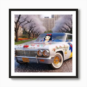 Snow White And The Seven Dwarfs Riding Low Art Print