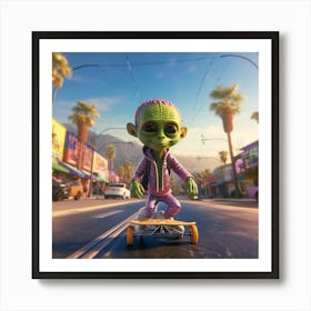 Alien Skate 5 Art Print