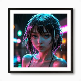 Neon Girl Art Print