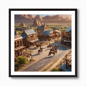 Western Town In Texas With Horses No People Miki Asai Macro Photography Close Up Hyper Detailed (6) Art Print