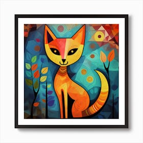 Fox In The Forest 3 Art Print