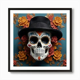 Day Of The Dead Skull 3 Art Print