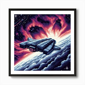 8-bit space exploration vessel 3 Art Print