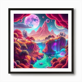 Psychedelic Landscape Art Print