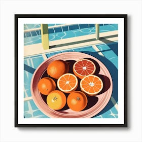 Oranges On A Plate 1 Art Print