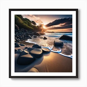 Sunset At The Beach 86 Art Print