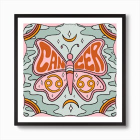 Cancer Butterfly Art Print