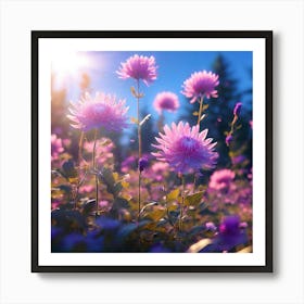 Packed With Tiny Blooms Aster Plants Look Full And Colorful When Blooming Art Print