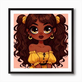 Black Girl In Yellow Dress Art Print