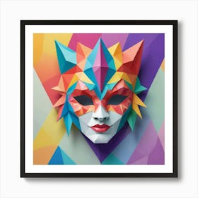 Abstract Cat Mask Art Print