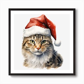 Santa Cat 45 Art Print