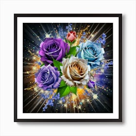 Gorgeous colorful spring flowers 3 Art Print