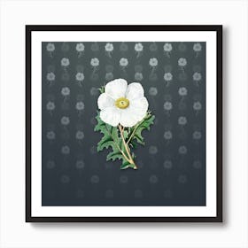Vintage Mexican Poppy Flower Botanical on Slate Gray Pattern n.0050 Art Print