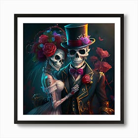 Skulls Eternal Love Art Print