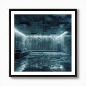 Grunge Style Wallpaper Design Featuring An Abstract Horror Environment Patterned Cement Hall With G (1) Poster