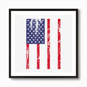 American Flag Veteran Women Kids Home Of The Free Art Print