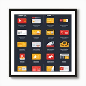 Flat Icons 1 Art Print