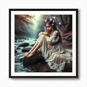 Fairy Girl In The Forest 11 Art Print