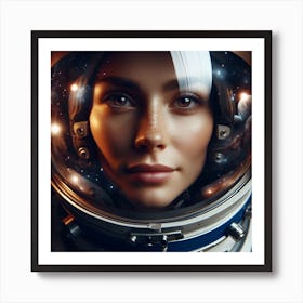 Woman Astronaut In Space 1 Art Print