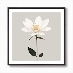 Simple White Flower Art Print