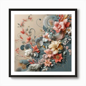 Abstract Floral Painting Art Print