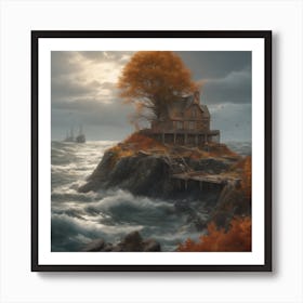 House On The Cliff Art Print