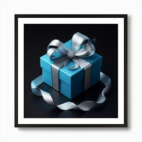 Blue Gift Box 6 Art Print