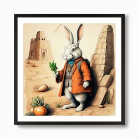 Rabbit In The Desert 4 Art Print