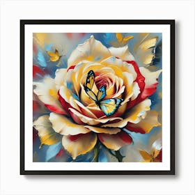 Butterfly Rose Art Print