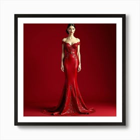 Red Evening Gown 1 Art Print