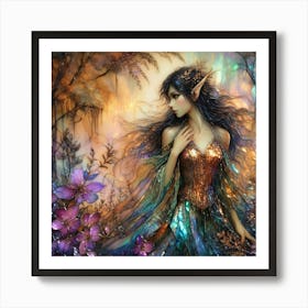 Elf In The Forest Art Print