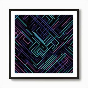 Neon Abstract Pattern Art Print