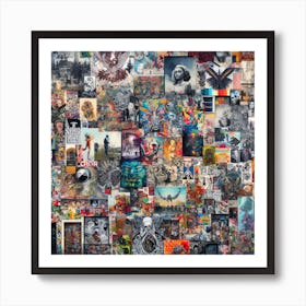 Collage of Text and Symbols in Multiple Languages Art Print