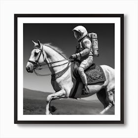 Astronaut Riding A Horse Art Print