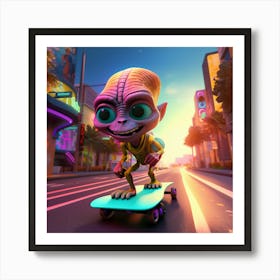 Alien Skate 14 Art Print