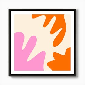 Abstract modern shapes pink and orange Art Print