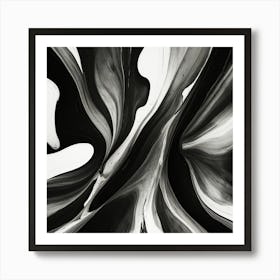 Abstract Black And White Painting 4 Art Print