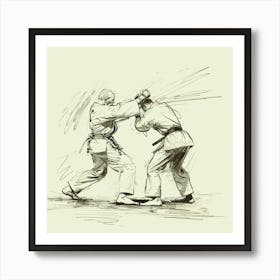 A Karate Sparring Hand Drawn Sketch Illustration 1718704193 2 Art Print