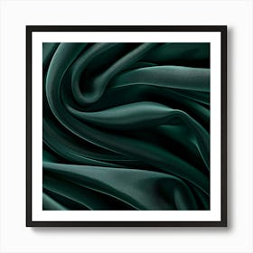 Dark Green Silk Fabric Background Art Print