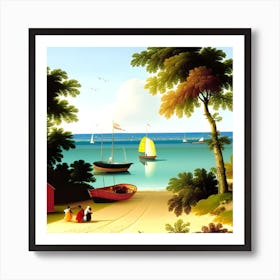 Day At The Beach Art Print