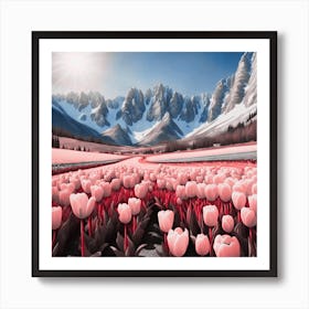 Pink Tulips 1 Art Print