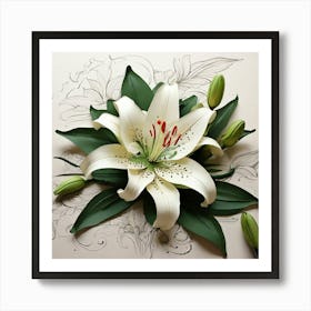 Lily flower Art Print