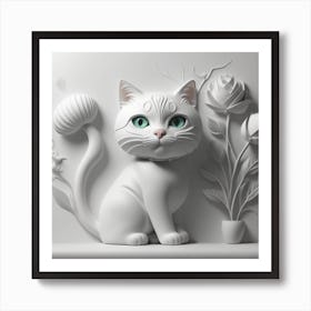 Cat With Green Eyes Art Print