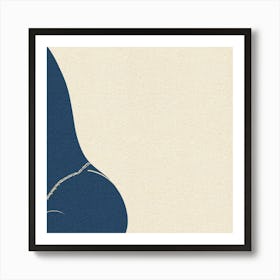 Blue Nude Female Side Profile Art Print