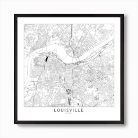 Louisville Map Art Print