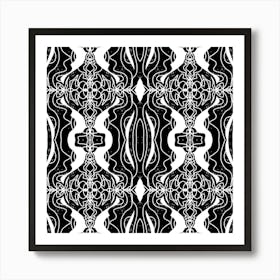 Black And White Seamless Pattern 3 Art Print