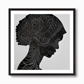 Silhouette Profile Art Print