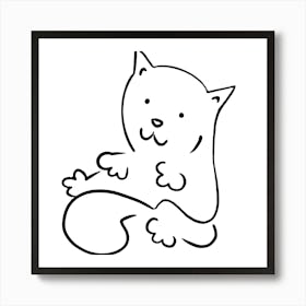 Cat Pet Animal Domestic Feline Mammal Cute Doodle Art Print
