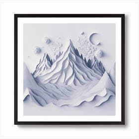 Firefly An Illustration Of A Beautiful Majestic Cinematic Tranquil Mountain Landscape In Neutral Col 2023 11 23t001004 Art Print