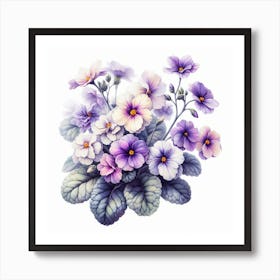 Flowers of Saintpaulia Art Print